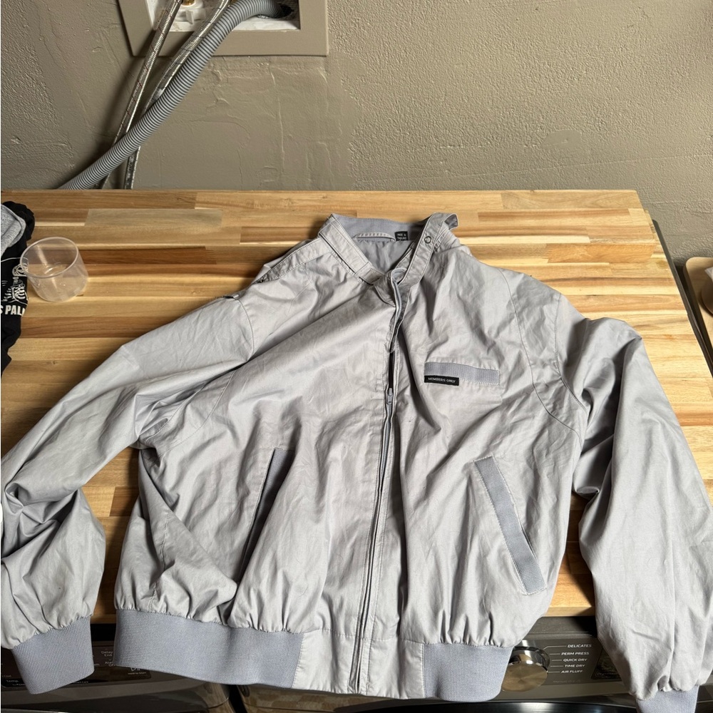 Vintage Members Only Light Gray Bomber Jacket